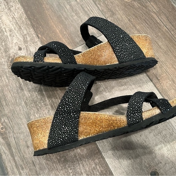 Viking Comfort Revolution tampa sandals Black studs Cork Adjustable sz 38/ 7.5 - Picture 5 of 7